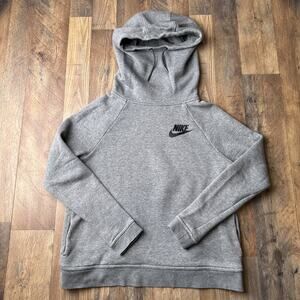 Nike Rally Funnel Neck Hoodie Women's Small Gray Athletic Training Fitness 6173‎